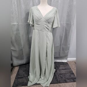Elegant Sage Green Evening Gown